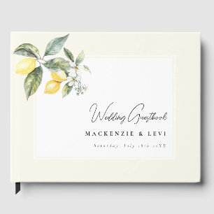 Lemon Garden Butter Yellow Wedding Guest Book