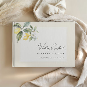 Lemon Garden Butter Yellow Wedding Guest Book