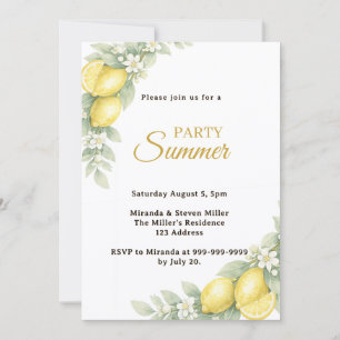 Lemon garden citrus Summer Party Invitation