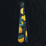 Lemon garden pattern. Yellow tropical citrus fruit Tie<br><div class="desc">Yellow lemon citrus pattern neck tie.</div>