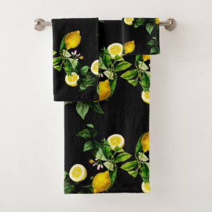 Lemon garden summer pattern bath towel set
