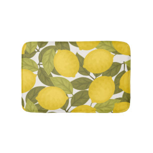 Lemon Garden: Vintage Endless Wallpaper Bath Mat