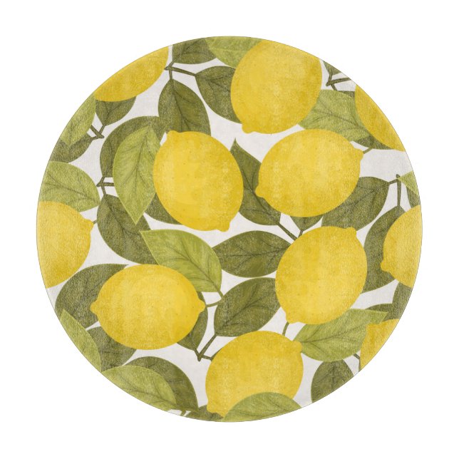 Lemon Garden: Vintage Endless Wallpaper Cutting Board (Front)
