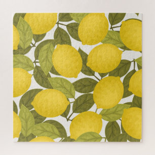 Lemon Garden: Vintage Endless Wallpaper Jigsaw Puzzle