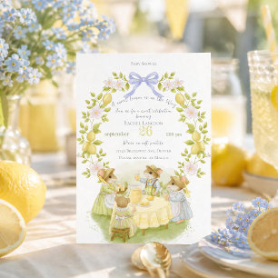 Lemon Garden with Mice Baby shower Invitation