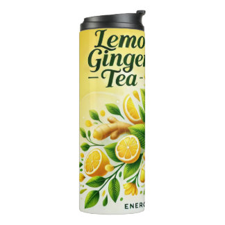 Lemon Ginger Tea Design AI art Thermal Tumbler