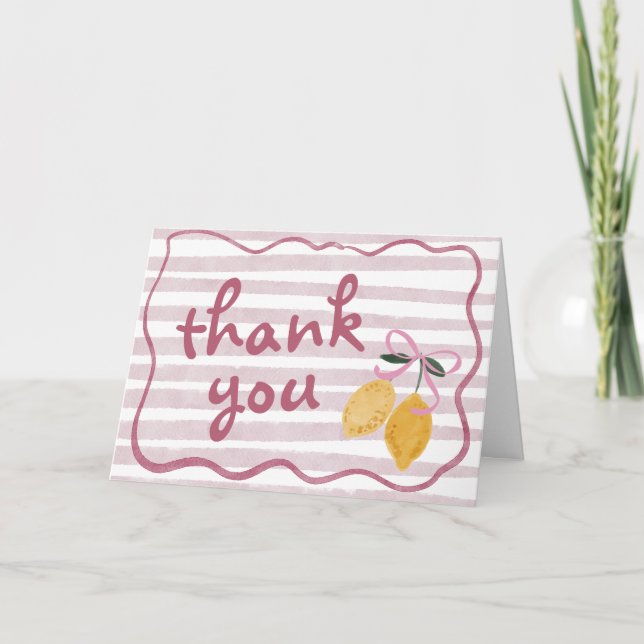 Lemon Girl Baby Shower Thank You (Front)