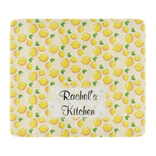 Lemon Glass Cutting Board - Customizable (Front)