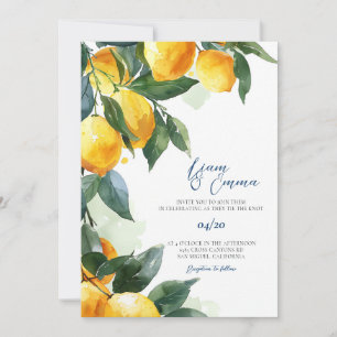 Lemon Greek mediterranean Wedding Invitation
