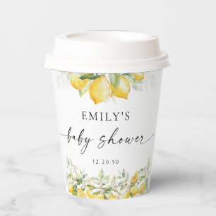 Lemon Green Citrus Baby Shower Paper Cup