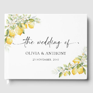 Lemon Green Citrus Wedding Guest Book