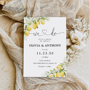 Lemon Green Citrus Wedding Invitation