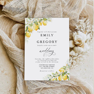 Lemon Green Citrus Wedding Invitation