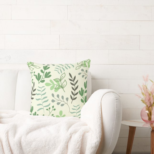 Lemon & Green Forest Throw Pillow (Couch)