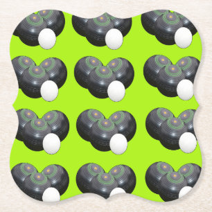 Lemon Green Lawn Bowls Pattern, Party Coasters