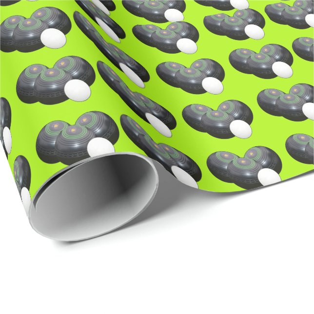 Lemon Green Lawn Bowls Pattern, Wrapping Paper (Roll Corner)