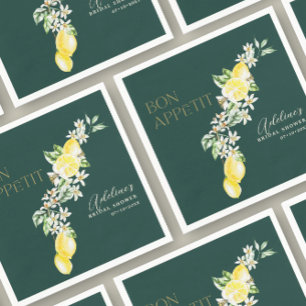 Lemon Green Main Squeeze Bridal Shower Napkin