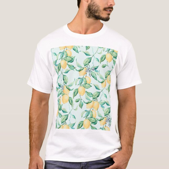 Lemon Green Watercolor: Seamless Romance T-Shirt (Front)