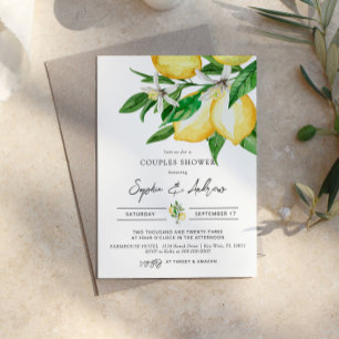 Lemon Greenery Couples Shower Invitation
