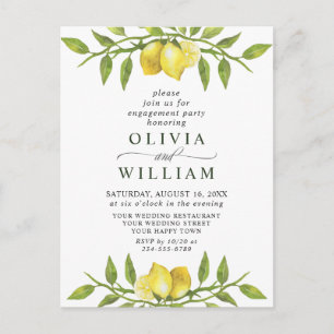Lemon Greenery ENGAGEMENT PARTY Invitation Postcard