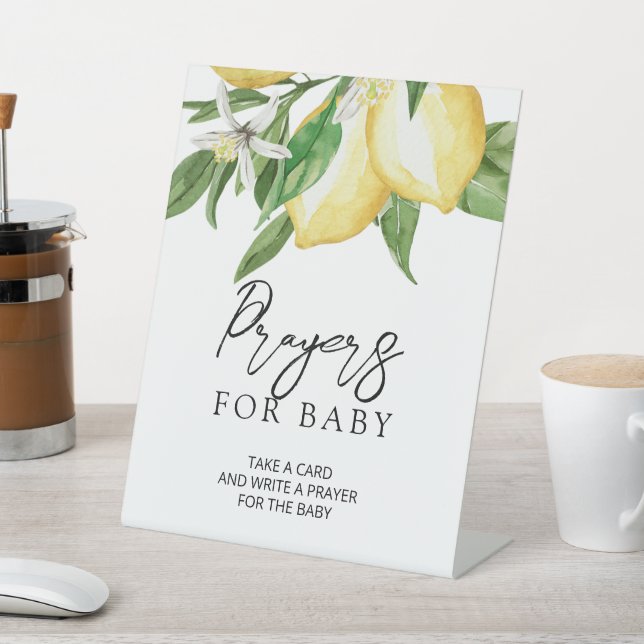 Lemon Greenery Prayers For Baby Sign (In SItu)