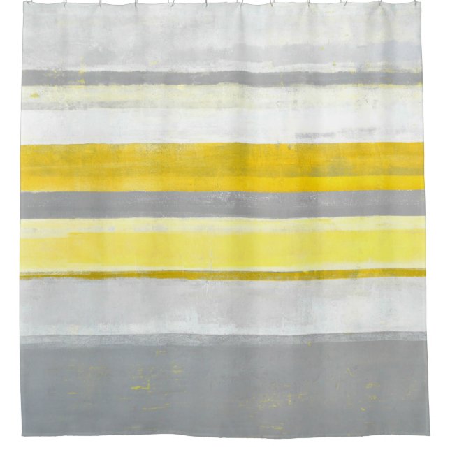 'Lemon' Grey and Yellow Abstract Art (Front)