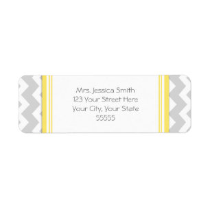 Lemon Grey Chevrons Custom Return Address Labels