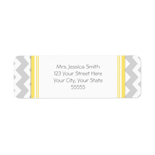 Lemon Grey Chevrons Custom Return Address Labels (Front)