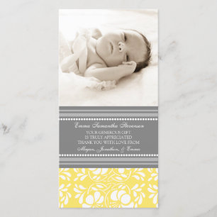 Lemon Grey Thank You Baby Shower Photo Cards