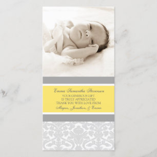 Lemon Grey Thank You Baby Shower Photo Cards