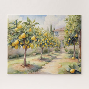 Lemon Grove Elegance in Watercolor Jigsaw Puzzle
