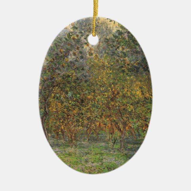 Lemon Grove in Bordighera by Claude Monet Ceramic Ornament (Front)