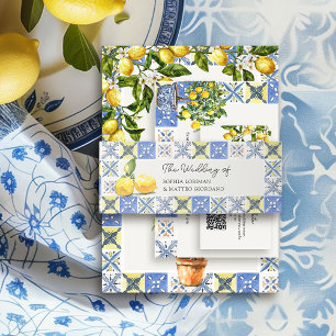 Lemon Grove Italian Country Tiles Wedding Invitation Belly Band