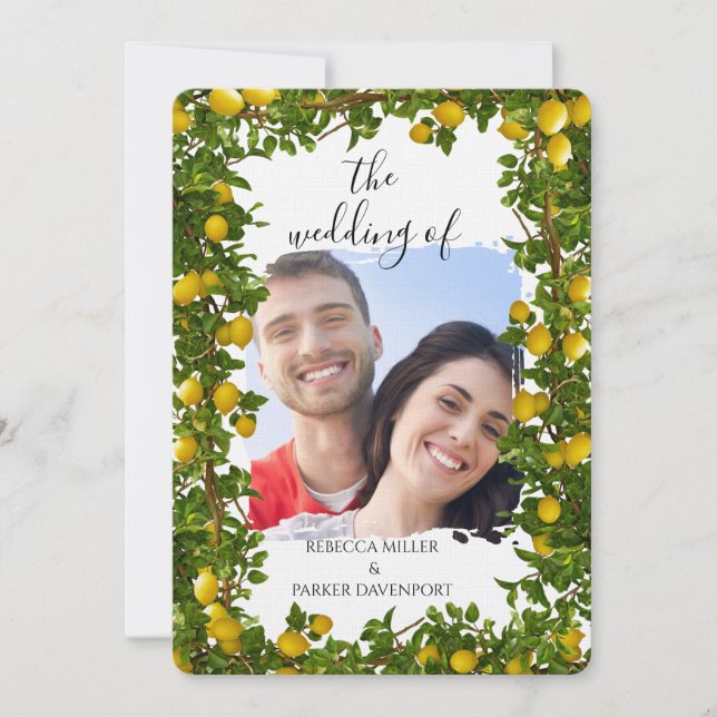 Lemon Grove Romance Faire-part de mariage (Devant)