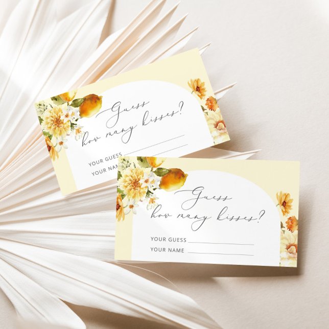 Lemon guess how many kisses bridal game enclosure  card (Creator Uploaded)