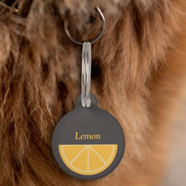 Lemon Half-Slice on Pet Tag (Lemon Half-Slice Pet Tag)