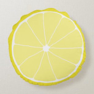 Lemon Home Decor, Meyer Lemon Pillow, Lemon Art Round Pillow