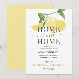 Lemon Home Sweet Home Housewarming Party Invitation