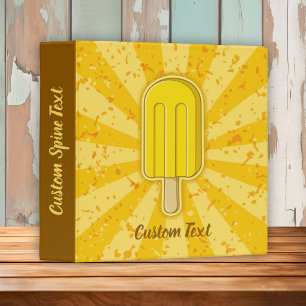 Lemon Ice Cream Stick 3 Ring Binder