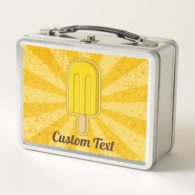 Lemon Ice Cream Stick Metal Lunch Box (Front)