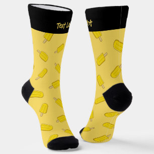 Lemon Ice Cream Stick Pattern Socks