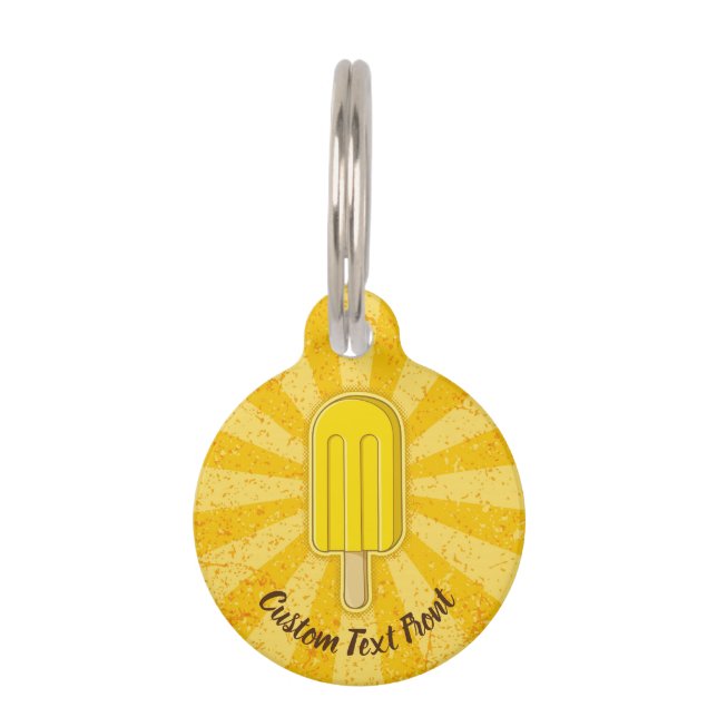 Lemon Ice Cream Stick Pet Tag (Front)
