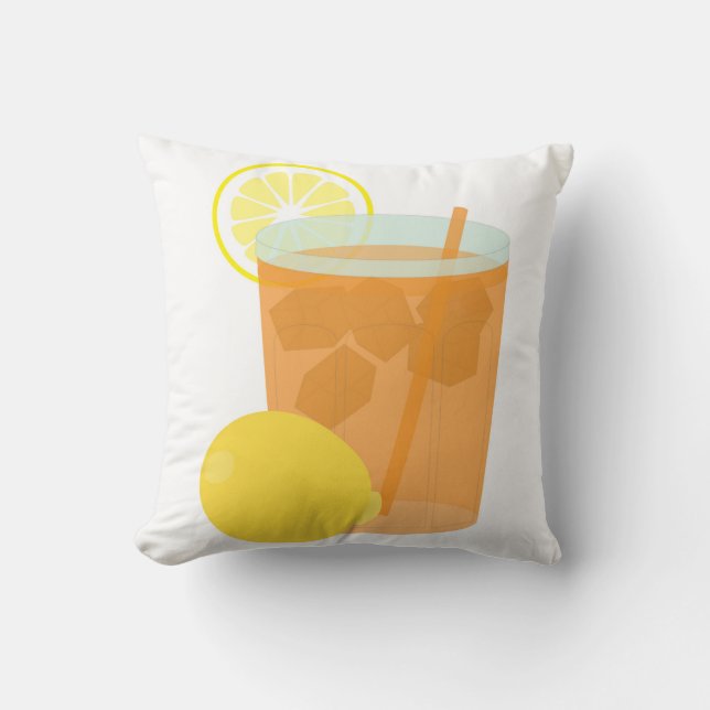 Lemon Iced Tea Throw Pillow (Front)