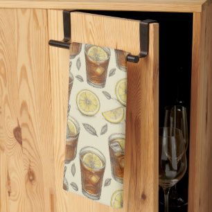 Lemon Iced Tea – Vintage Drink and Lemon Pattern Kitchen Towel