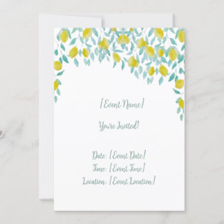 Lemon Invitation card