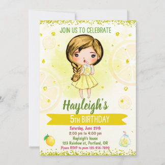 Lemon invitation Citrus birthday Lemonade party
