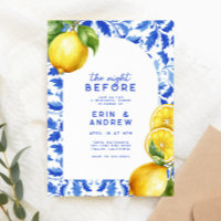 Lemon Italian Amalfi Blue Tile Rehearsal Dinner