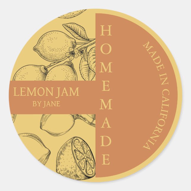 Lemon Jam Modern Business Label (Front)
