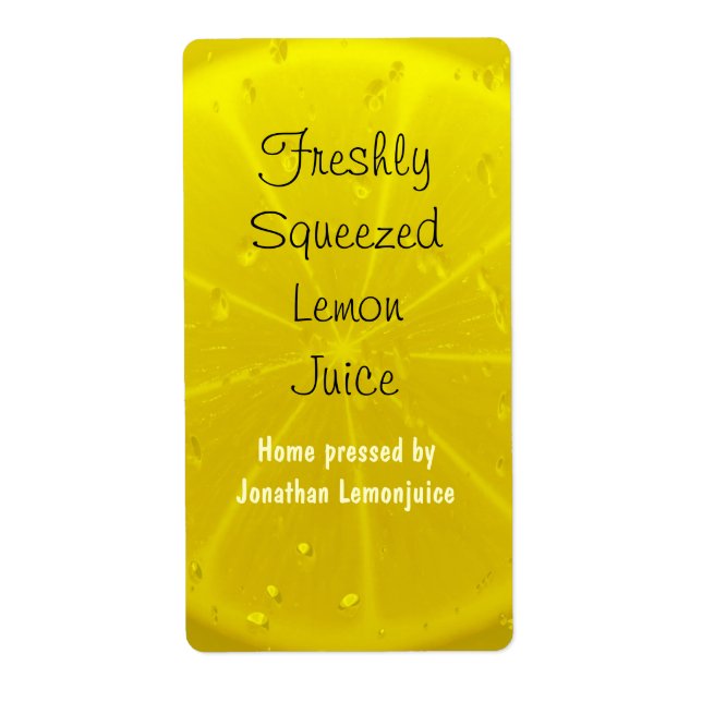 Lemon juice bottle label (Front)