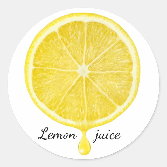 Lemon juice classic round sticker (Front)